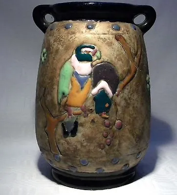 Buy Art Nouveau Imperial Amphora Turn  Austria Pottery  Parrot Vase  • 124.99£