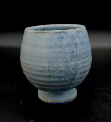Buy Vtg Shearwater Art Pottery Folk Art Mottled Pale Blue Brandy Cup 4  Mississippi  • 141.36£