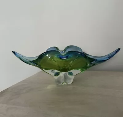 Buy Vintage 1960s Josef Hospodka Chribska Bohemian Free Form Glass Vase Bowl • 19.99£