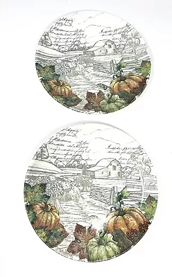 Buy Pumpkin By Queens Earthenware 2 Pasta Bowl/Plate Made In England Farm Scene • 34.55£