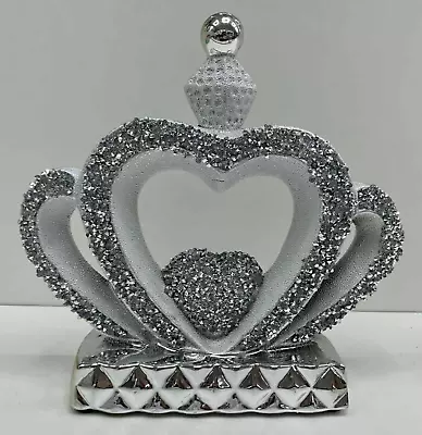Buy Crushed Diamond Silver  Stunning Crown Crystal Ornament, Sparkly Bling ✨ • 24.99£