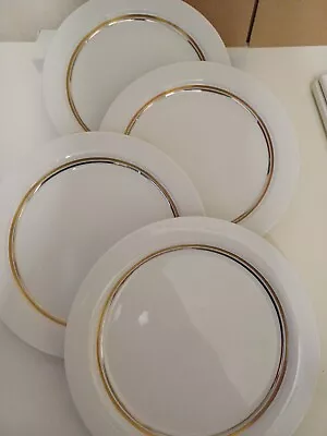 Buy Thomas Germany Porcelain White/gold Platinum Tableware Dinner Plates X 4 • 40£