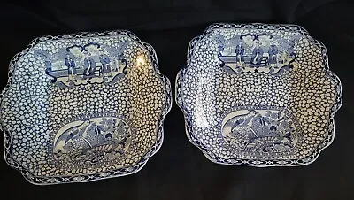 Buy Pair Of VTG/antique William Adams Chinese Bird Butter,bread,Cake Plate C1930 • 45£