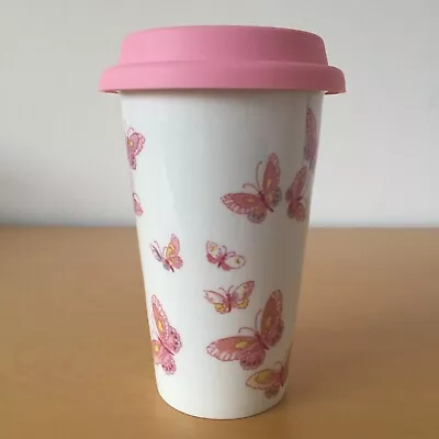 Buy Laura Ashley Home Butterflies Ceramic Travel Mug • 10£
