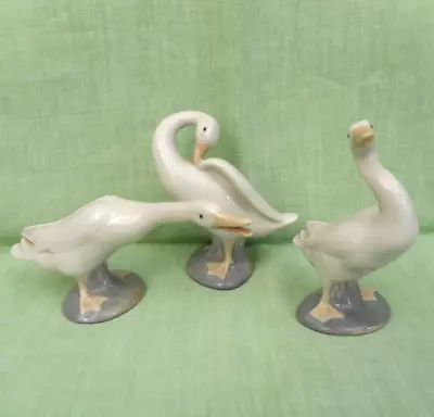 Buy Set Of 3 Lladro Porcelain Geese - Numbers 4551, 4552 & 4553 • 24.99£