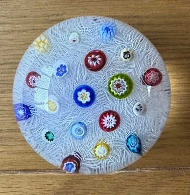 Buy Baccarat Scattered Millefiori On Muslin Ground Paperweight 1974 Date Cane • 350£