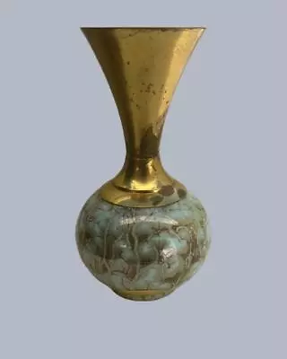 Buy Delftware Blue Ceramic And Brass Vase Handmade Holland By W.B. Leersum 6  Tall • 36.98£