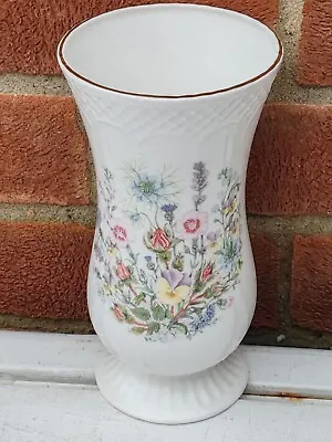 Buy Aynsley Wild Tudor Vase, Fine Bone China, 20cm, 900mls, Gold Rims, VGC  • 6.99£