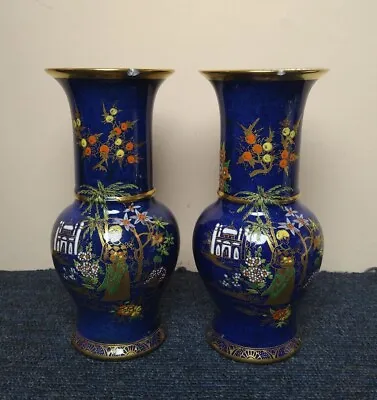 Buy Pair Of Antique W & R Carlton Ware Handpainted Vases Persian Pattern 2882 A/F • 44.99£