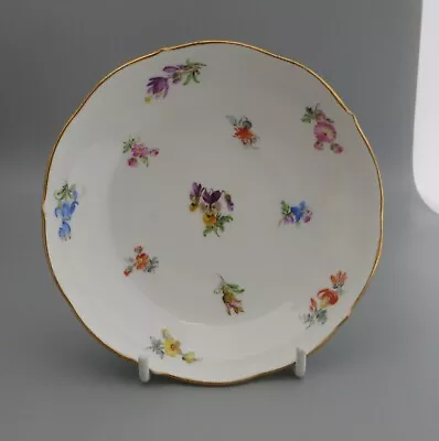 Buy Pretty Beautiful Meissen Hand Painted Scattered Flower/Floral Saucer / Pin Dish • 29.99£