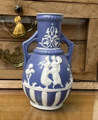 Buy Vintage Small Blue & White Jasperware Type Vase (c1930’s) • 10.50£