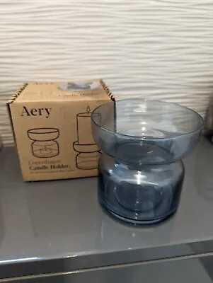 Buy AERY Copenhagen Glass Candle Holder Sapphire BNIB • 12.50£