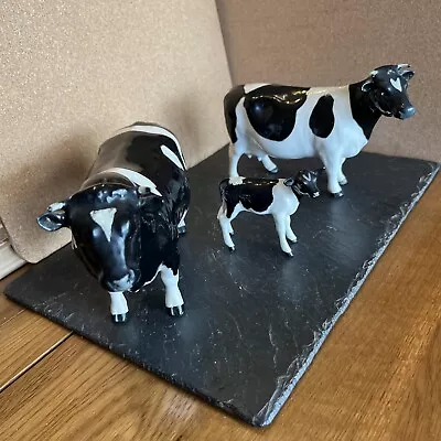 Buy Vintage Beswick Friesian Bull / Cow /Calf Set • 110£