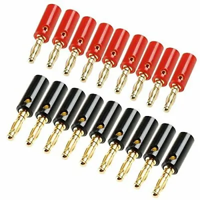 Buy AKORD 20 X 4 Mm Gold Plated Banana Plugs For Speaker Wire • 4.99£