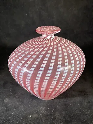 Buy Bertil Vallien Designed Kosta Boda “Minos” Vase In Pink Hand Blown Swedish Glass • 113.19£