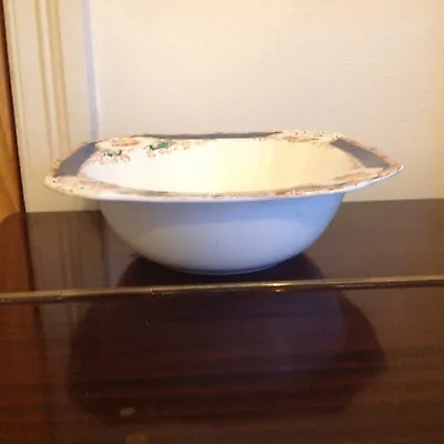 Buy Alfred Meakin HARMONY Red Blue Serving Bowl RD No 758823 C1930+ • 11.95£