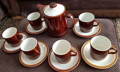 Buy Poole Pottery Retro Brown Chestnut Coffee Set. • 22.99£