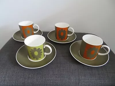 Buy Wedgewood Susie Cooper Carnaby Daisy Design 4 Coffee Cups And Saucers • 20£