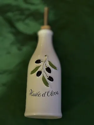 Buy Olive Oil Depose Modele White Ceramic Dispenser With Embossed Olives • 10.50£