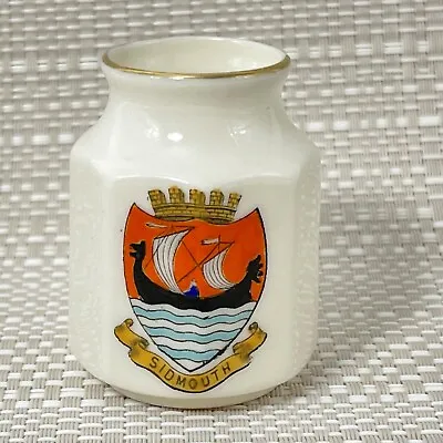 Buy Vintage Grafton China - Crested China Model Of Jar / Vase / Pot - Sidmouth Crest • 9£