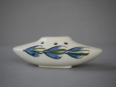 Buy Jersey Pottery Posy Vase, Boat Shaped With Blue Flowers, Vintage Studio Pottery  • 8.99£