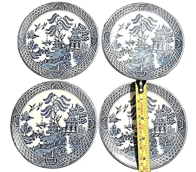 Buy English Ironstone Tableware Willow Pattern Miniature Side Plates X 4 Pieces 4.5  • 8.99£