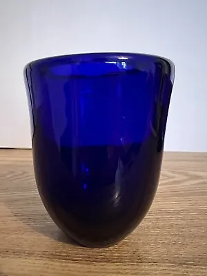 Buy Vintage Cobalt Blue Glass Vase 11.5cm Tall • 20£