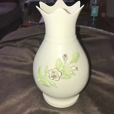 Buy Donegal China Irish Parian Large White Rose Hand Encrusted Vase Gold Accents • 7£