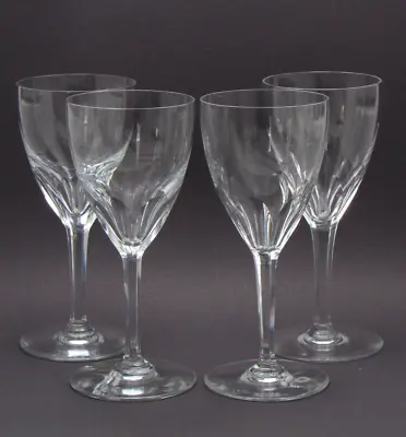 Buy Set Of 4 BACCARAT Genova Thumbprint Clear Crystal Claret Wine Stem Ware Glasses • 149.37£
