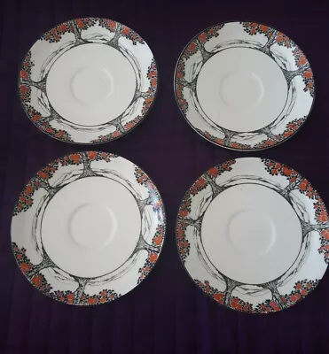 Buy CROWN DUCAL ORANGE TREE SMALL SAUCERS 4. Good Condition But With Crazing  • 25£