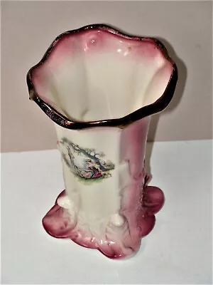 Buy “k.l.m.pottery”,earthenware,staffordshire,england Glazed Romantic Scene Vase • 10£