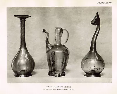 Buy Pourer (Pitcher), Vases-Islamic PERSIAN GLASS, 17th-18th Century-1907 LITHOGRAPH • 12.32£
