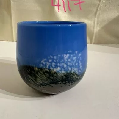 Buy Vintage Handmade Ceramic Ocean Sea Theme Blue Cup Vase Decor Original Pottery • 18.94£
