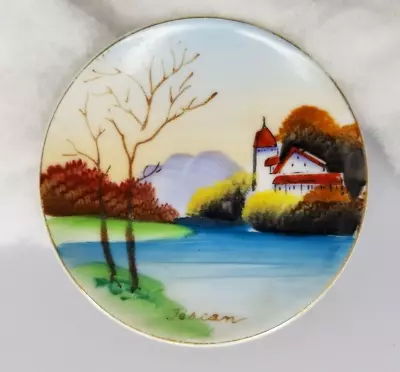 Buy Vintage Landscape Water Scene Miniature Plate 4in - Tuscan • 7.67£