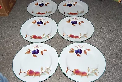 Buy 6 X Royal Worcester Evesham Vale Fine Porcelain Dinner Plates - 27 Cms • 22.95£