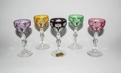 Buy CZECH Crystal DIETSCHE Kg ☆ 5  Cordial Or Sherry Glass ☆ Set Of 5 • 136.72£