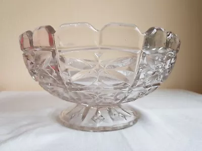 Buy Vintage Cut Glass Pedestal Bowl • 8£