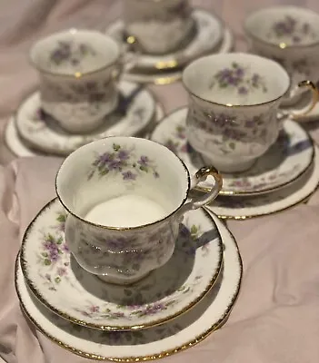 Buy Paragon Malandi China Set Of 5 Tea Cups And Saucers & Side Plates 15 Pieces. • 59£