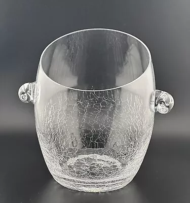 Buy Pier 1 Clear Crackle Glass Angled Rim Ice Bucket • 49.33£