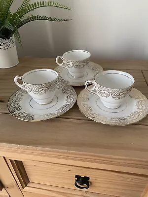 Buy Royal Stafford 3 Teacups And 2 Cake Plates Fine Bone China Ideal Replacements • 9.95£