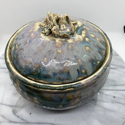 Buy Studio Art Pottery Bowl Signed Grey Blue Pink 6.25 X 6.25 • 34.14£