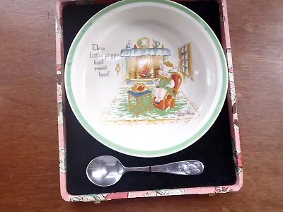 Buy Vintage Cased Peggy Gibbons Dish & Spoon  Nursery Ware. W R Midwinter. Yeoman. • 5£