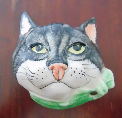 Buy Babbacombe Pottery String & Scizzors Cat Face Wall Plaque Made In England • 24.99£