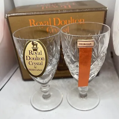 Buy Royal Doulton Crystal Glasses Georgian Cut Sherry Glasses • 15£