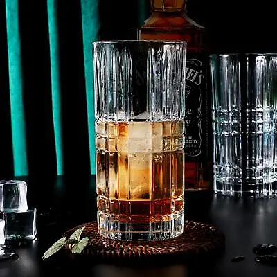 Buy 6 Highball Whisky Diamond Cut Transparent Whiskey Glasses • 22.99£