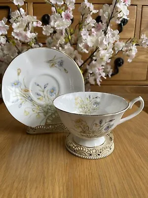 Buy Vintage Sandringham Beautiful Floral English Bone China Tea Cup And Saucer • 6.49£