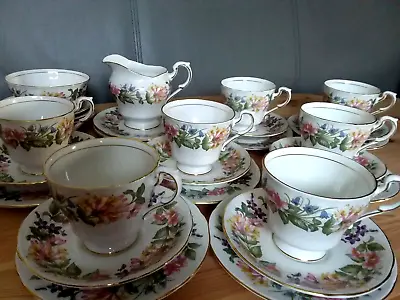Buy English Paragon Fine Bone China Country Lane Tea Set Cups Saucers Trios • 44£