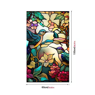 Buy 3D Stained Glass Window Film Privacy Frosted Glass Film Static Cling Sticker New • 12.49£