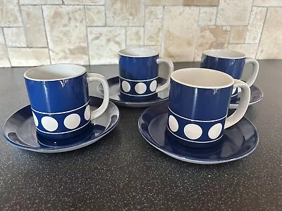 Buy 4 X T G Green Jersey Blue Coffee Cans And Saucers • 8.99£