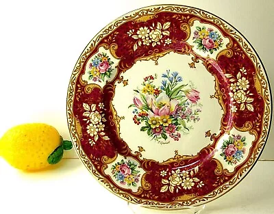 Buy 10 1/2  Myott Cabinet Plate Staffordshire England Pink With Tulip Center Signed • 26.84£